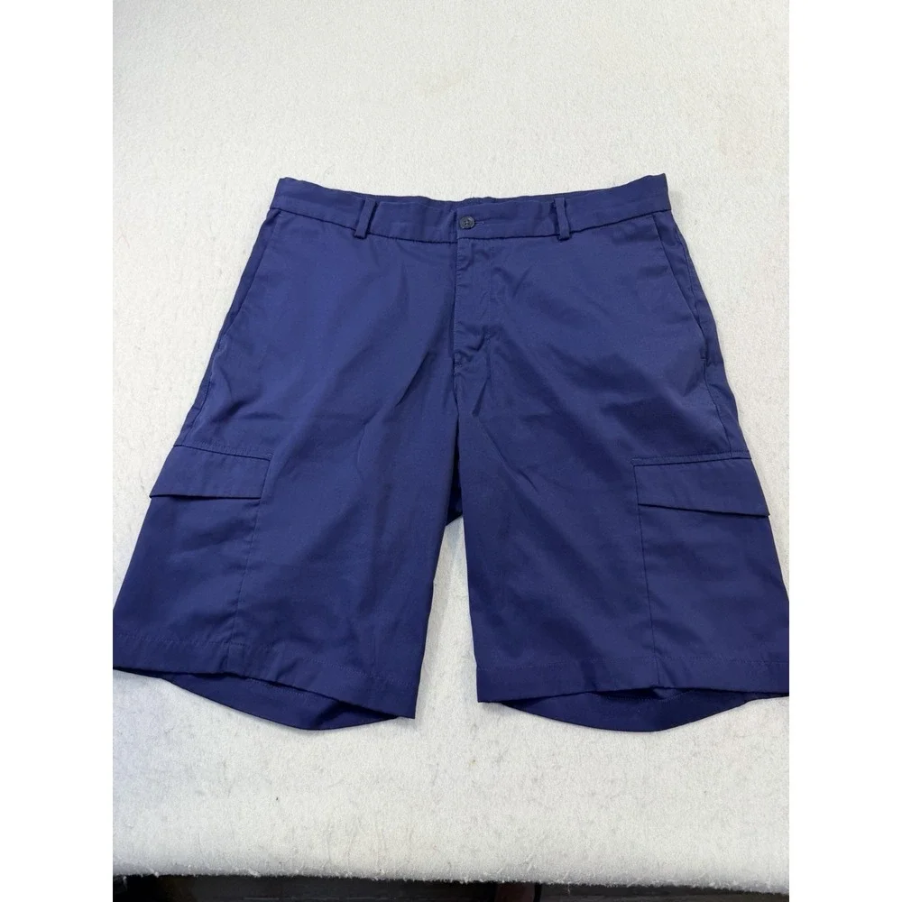 Nike‎ Golf Shorts Mens 32 Blue Dri-FIT Cargo Moisture Wicking Flat Front Casual